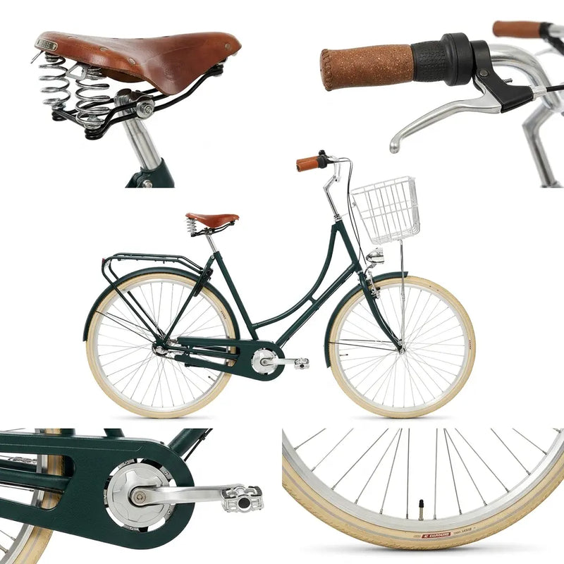 Sali's Bike — Nexter Queen Brooks i mørkegrøn, AI-genereret produktbillede